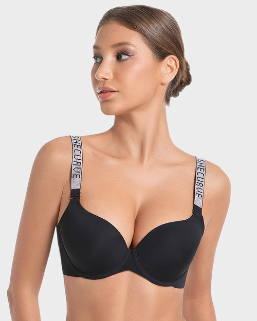 Deep V Push-Up Underwire Bra