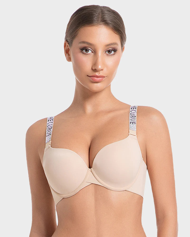 Deep V Push-Up Underwire Bra