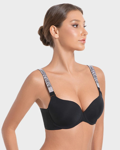 Deep V Push-Up Underwire Bra